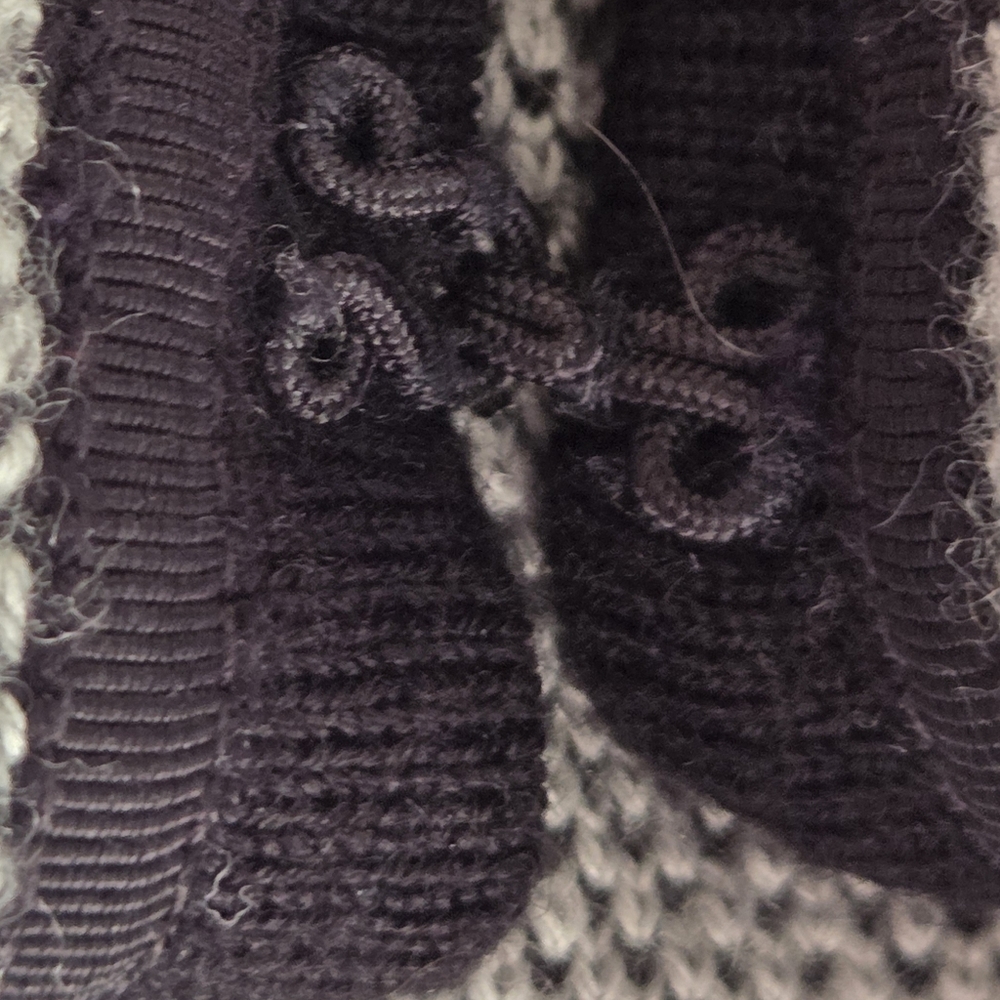 Banana Republic Merino Wool Sweater Blazer M Grey Black Trim Academia Preppy - Picture 8 of 10